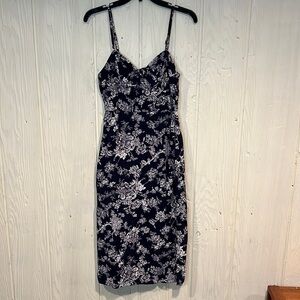 Speechless Floral Navy and White Dress, Size S